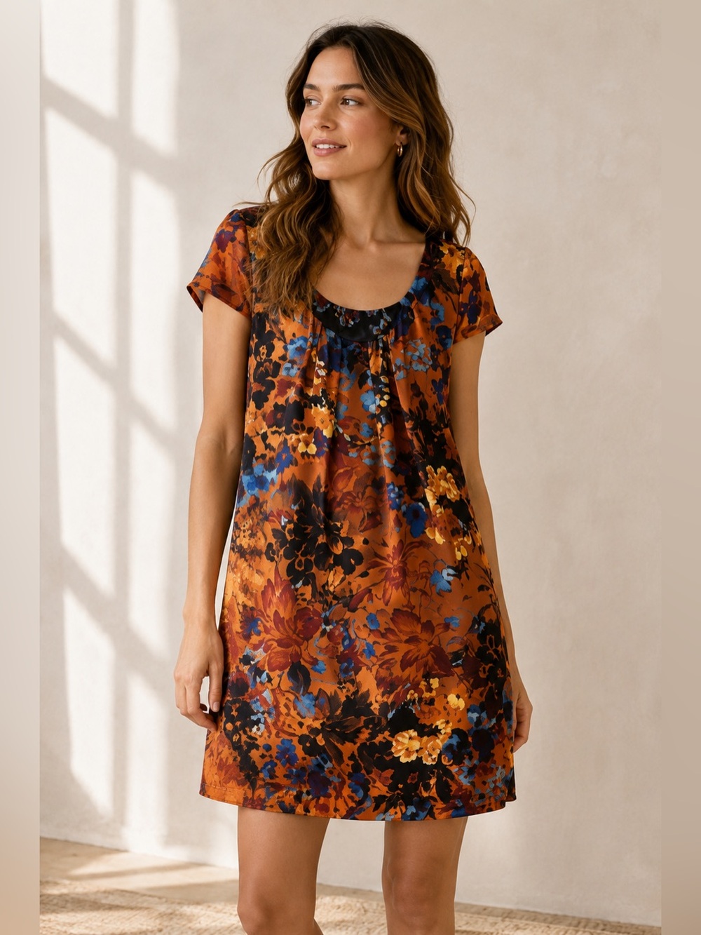 Maeve Anthropologie Pintura Silk Floral Shift Mini Dress XS